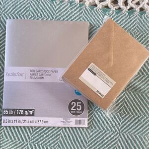 Recollections Silver Foil Cardstock with Recollections Brown Envelopes